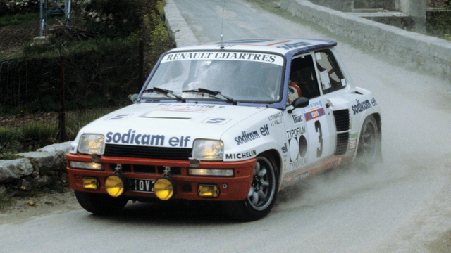 Jean-Luc Therrier sur une Renault 5 Turbo Group 4 au Tour de Corse 1982 en route pour devenir champion de France des rallyes