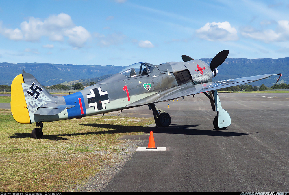 un Focke-Wulf Fw-190A-8 vu de profil droit
