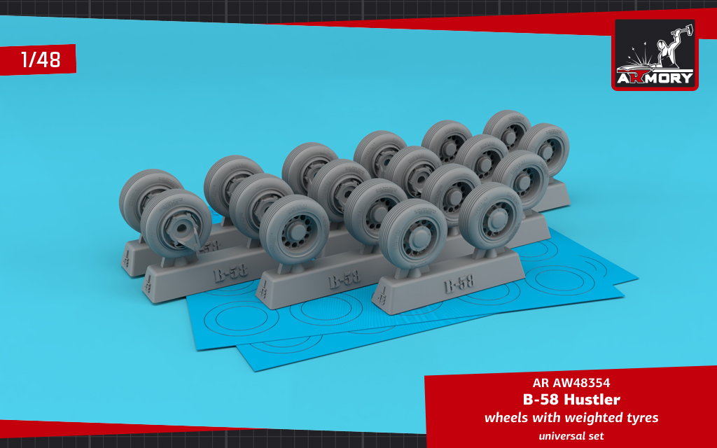 B-58 Hustler wheels with weighted tyres au 1/48