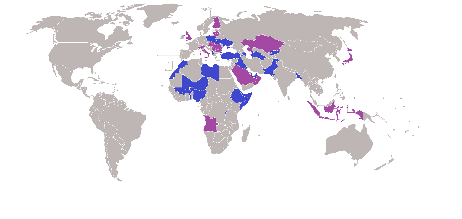 une carte du monde montrant la répartition des pays utilisateurs du TB2