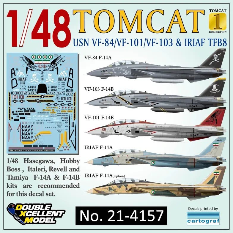 USN VF-84/101/103 & IRIAF 8TFS F-14 Tomcat Collection 1 au 1/48