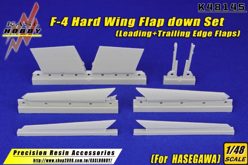 F-4 Hard Wing Flap down Set (Leading+Trailing Edge Flaps) for Hasegawa kit au 1/48