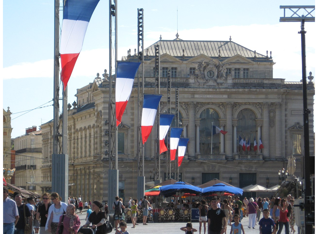 Place de la Comédie, Montpellier, 14 juillet 2008