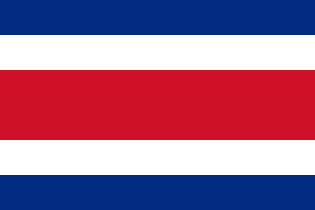 Drapeau du Costa Rica reprenant les couleurs bleu-blanc-rouge de la France