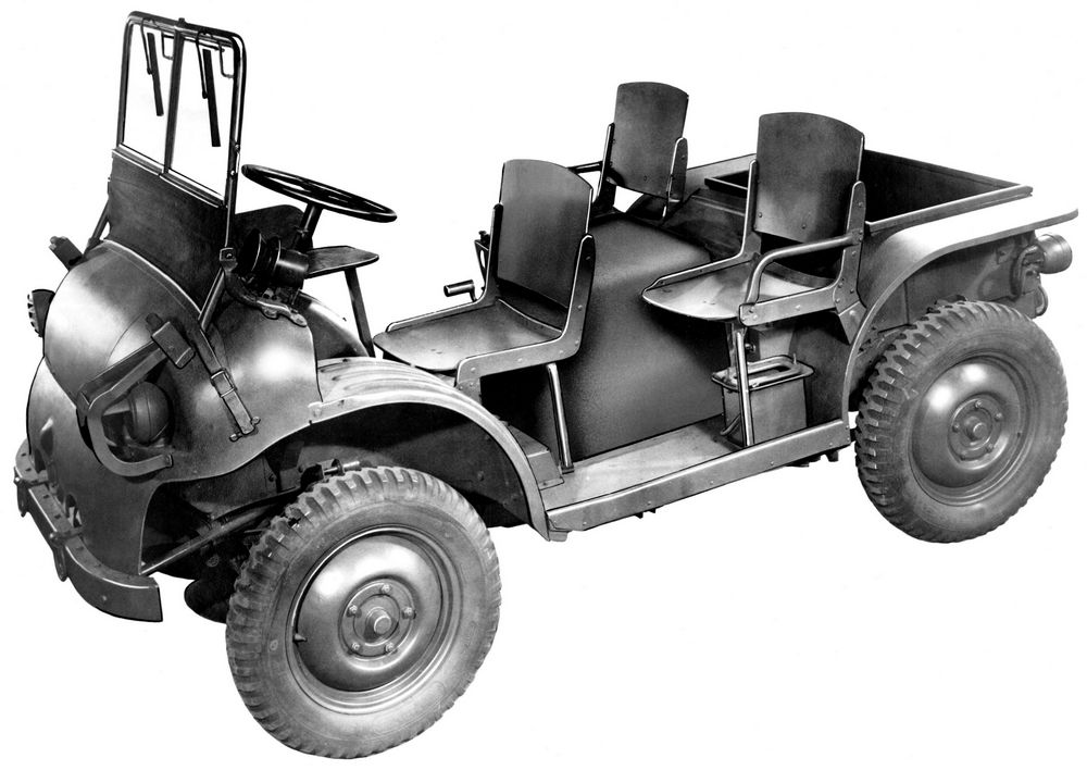 Commande avancée Jeep WAC 4x4 de 1951. Ce 4x4 militaire était un prototype pour les véhicules utilitaires populaires à commande avancée