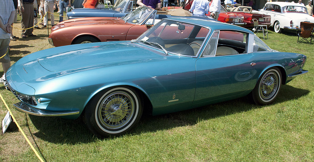 la Corvette Rondine à carrosserie Pininfarina, bleu, vue de profil gauche