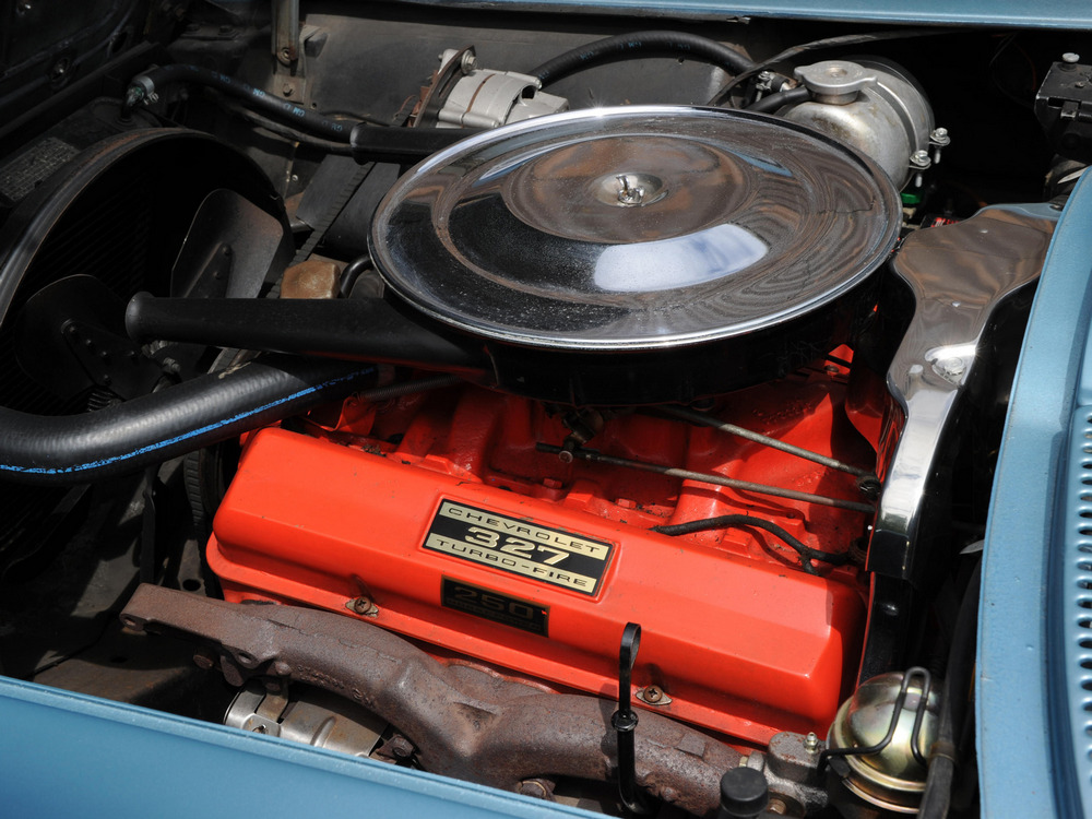 le moteur de la Chevrolet Corvette Sting Ray (C2) 1963