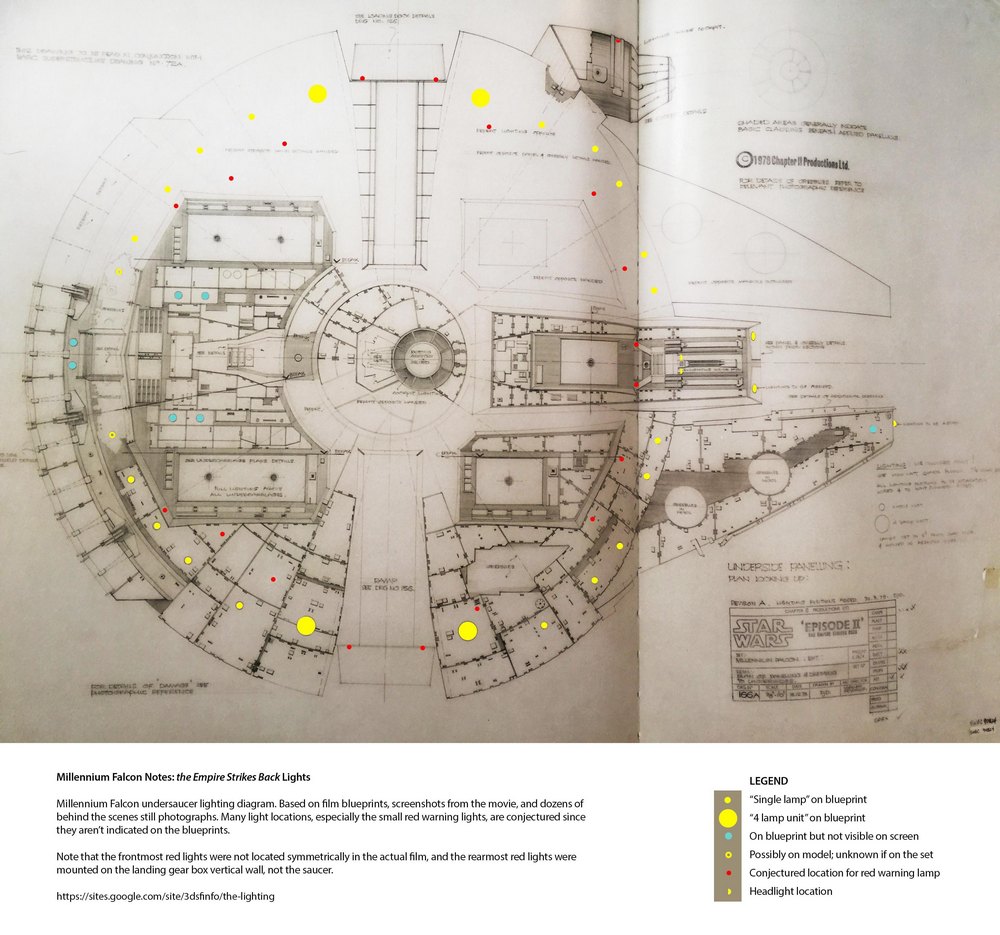 le plan des lumières du Faucon par le site Web 3dsfinfo