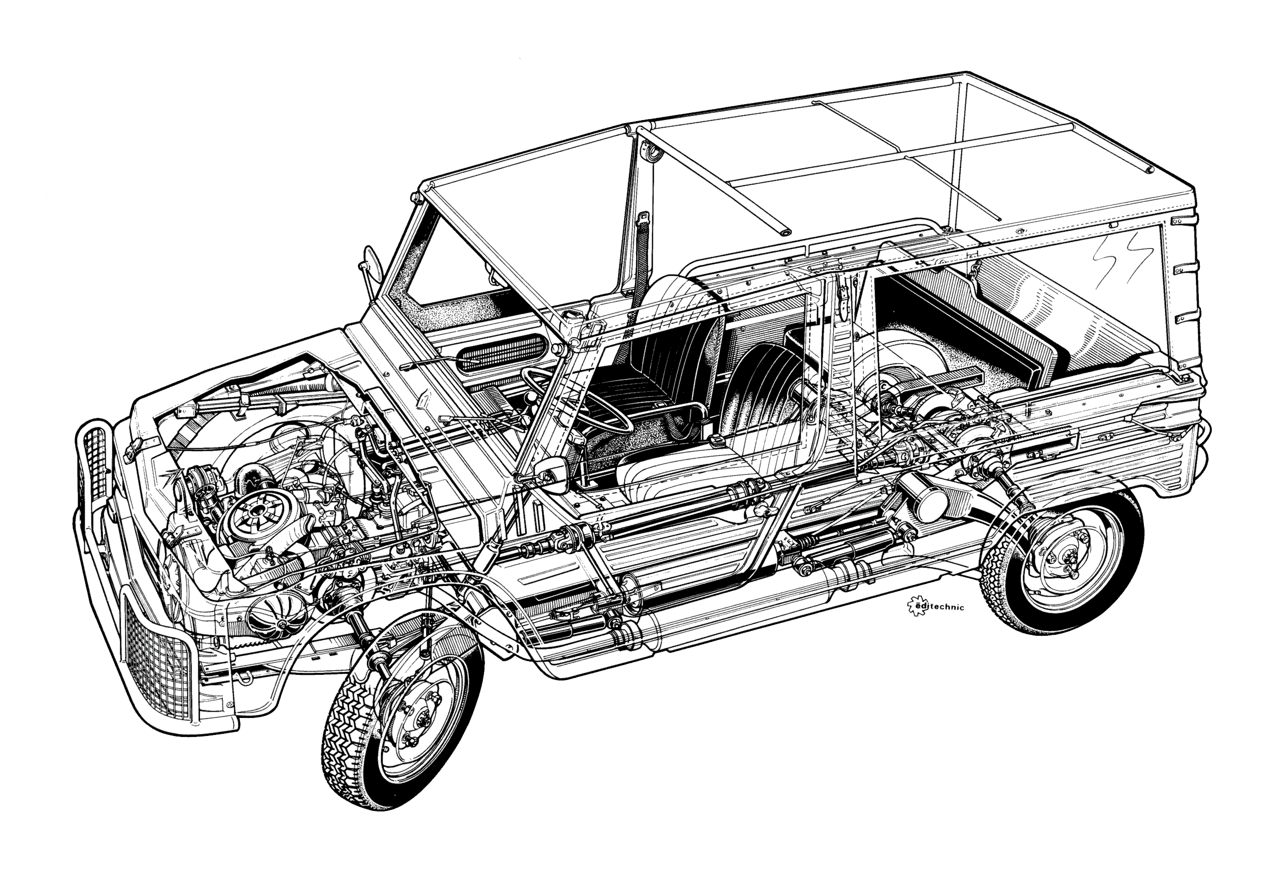 blueprint de la Citroën Méhari