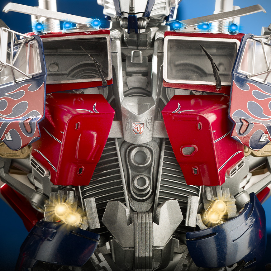 vue sur le torse d'Optimus Prime