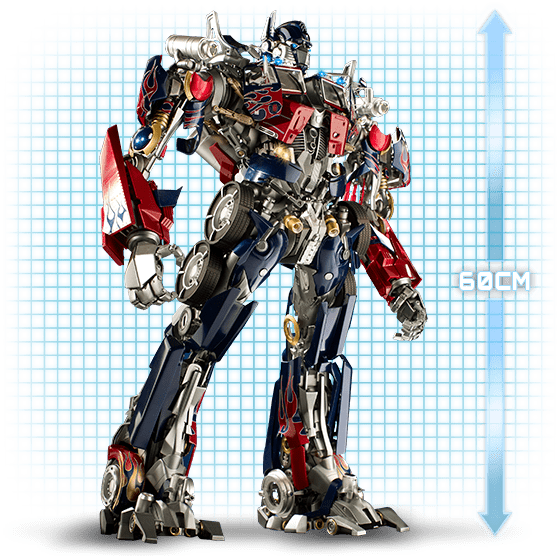 Optimus Prime avec l'indication de sa hauteur 60cm