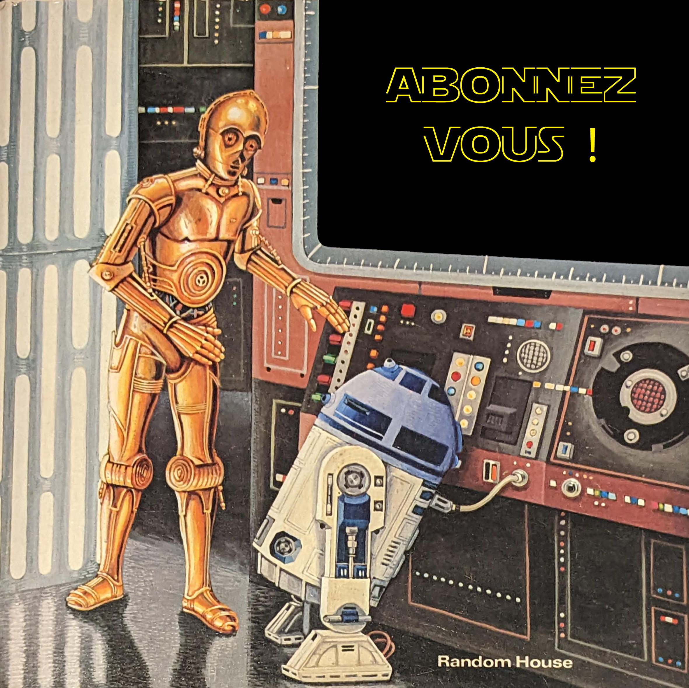 un dessin de R2-D2 et C-3P0