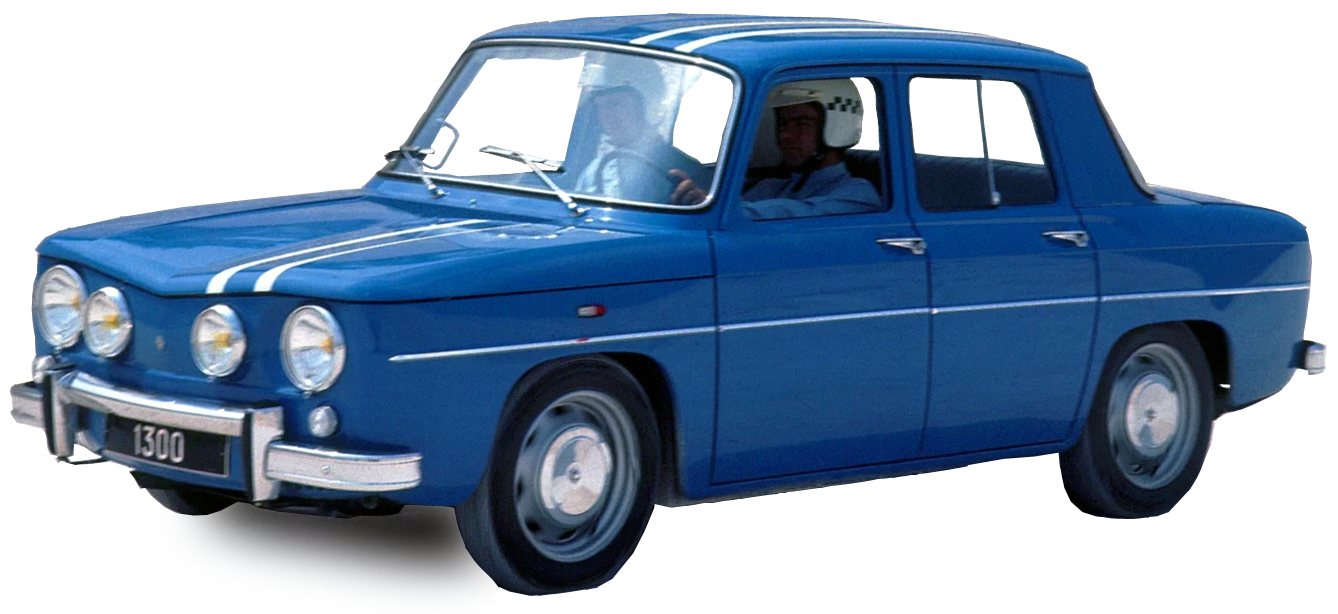 une Renault 8 Gordini vue de 3/4 avant gauche