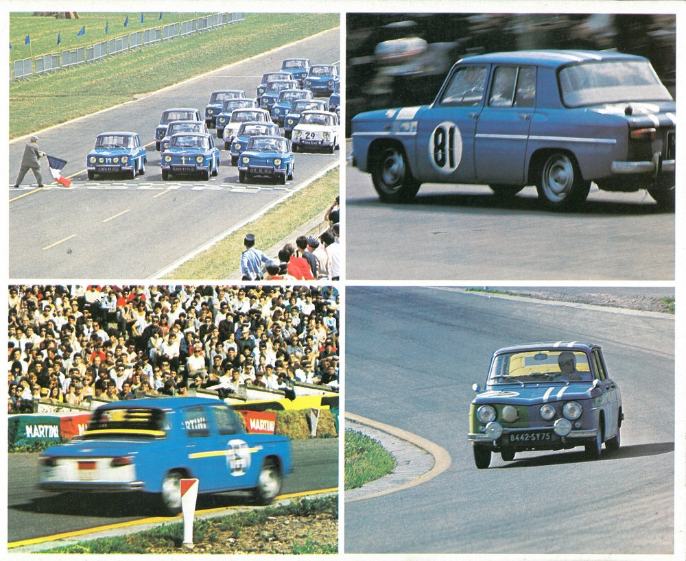 plusieurs vues de Renault 8 Gordini 1967 en course