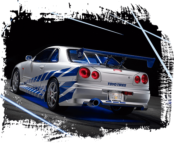 la Nissan Skyline GT-R vue de 3/4 arrière gauche